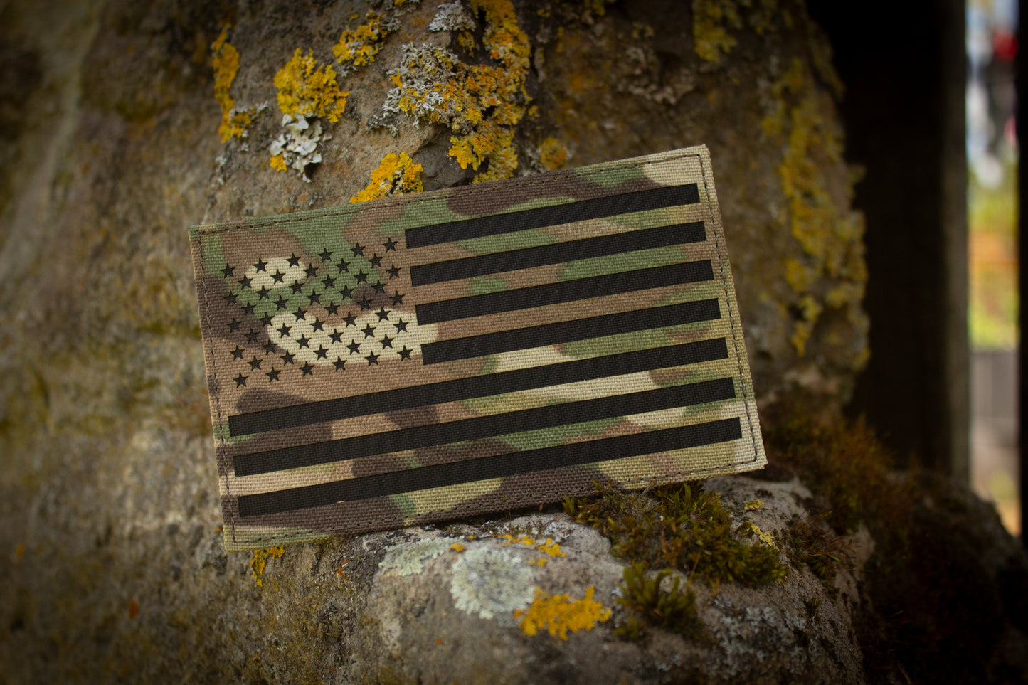 120x75mm USA Lasercut Patch mit Klett