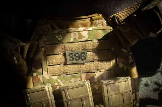 50x30mm Personalisierter Lasercut Rufzeichen Patch mit Klett